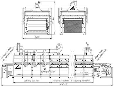 Belt conveyor oven in modular design, with cooling section
