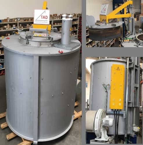 Retort oven with protective gas atmosphere & air cooling system